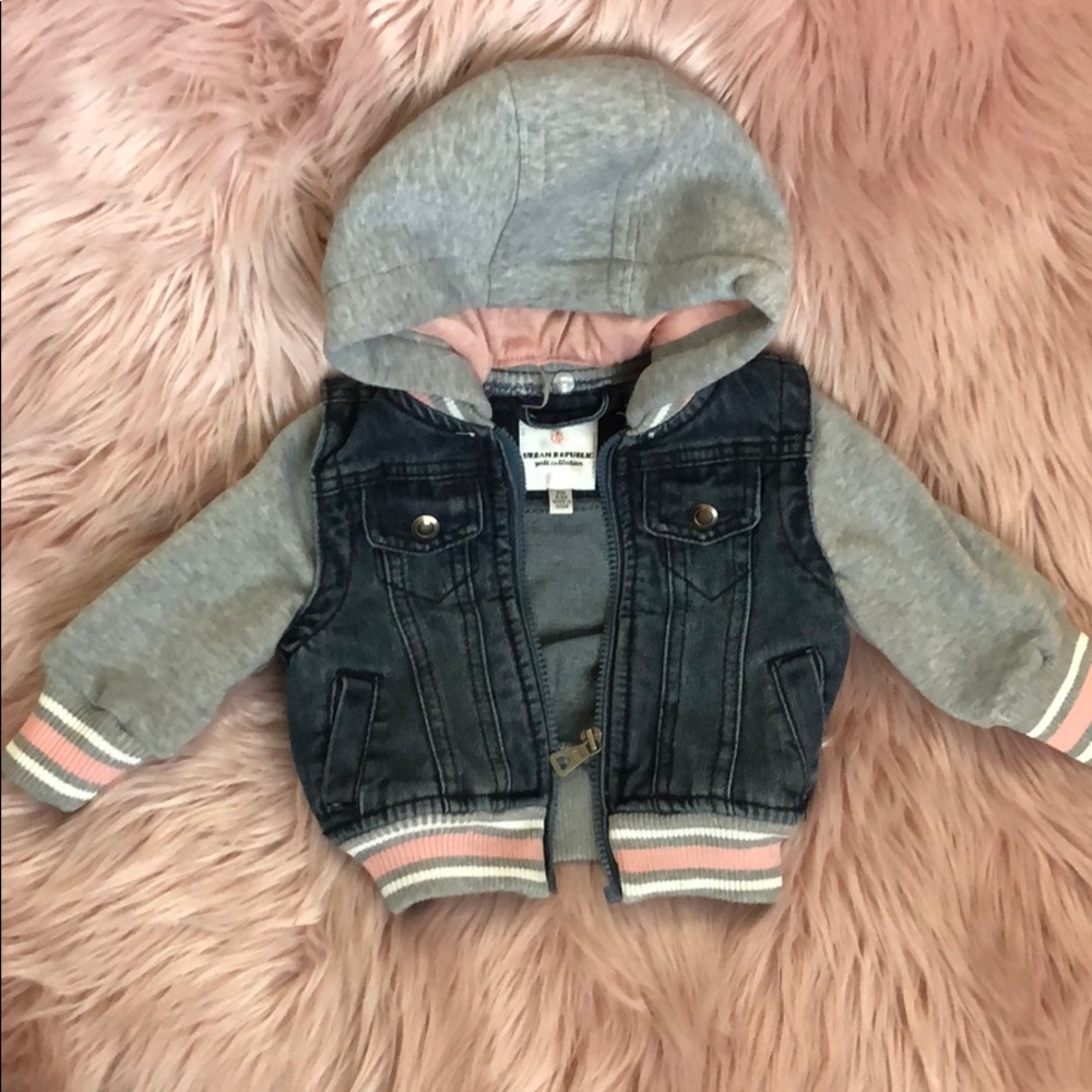 Baby Girl Jean Sweater Jacket Size 6-9 Months